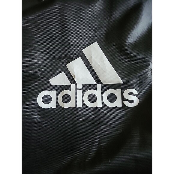Adidas Drawstring Bag Gym Bag Black & White 3 stripes Nice - Picture 2 of 13